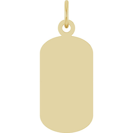 14K Yellow Gold Engravable Dog Tag Pendant