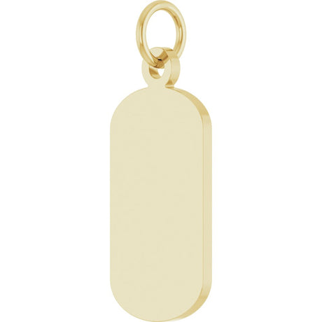 10K Yellow Gold Engravable Dog Tag Pendant