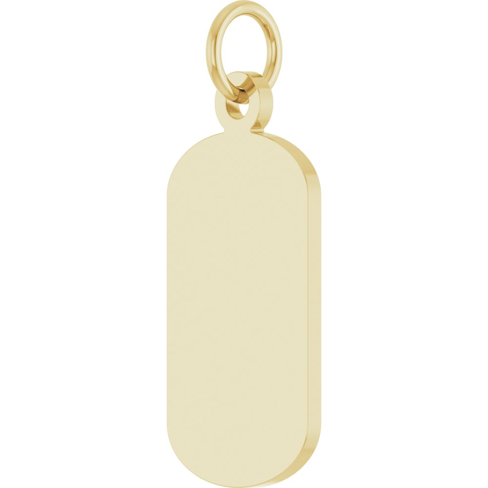 14K Yellow Gold Engravable Dog Tag Pendant