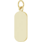 14K Yellow Gold Engravable Dog Tag Pendant