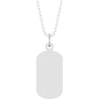 10K White Gold Engravable Dog Tag 18" Necklace