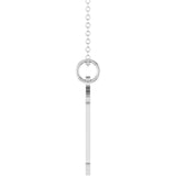 10K White Gold Engravable Dog Tag 18" Necklace