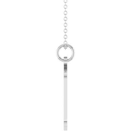 10K White Gold Engravable Dog Tag 18" Necklace