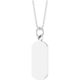 10K White Gold Engravable Dog Tag 18" Necklace