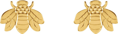 14K Yellow Bumblebee Earrings