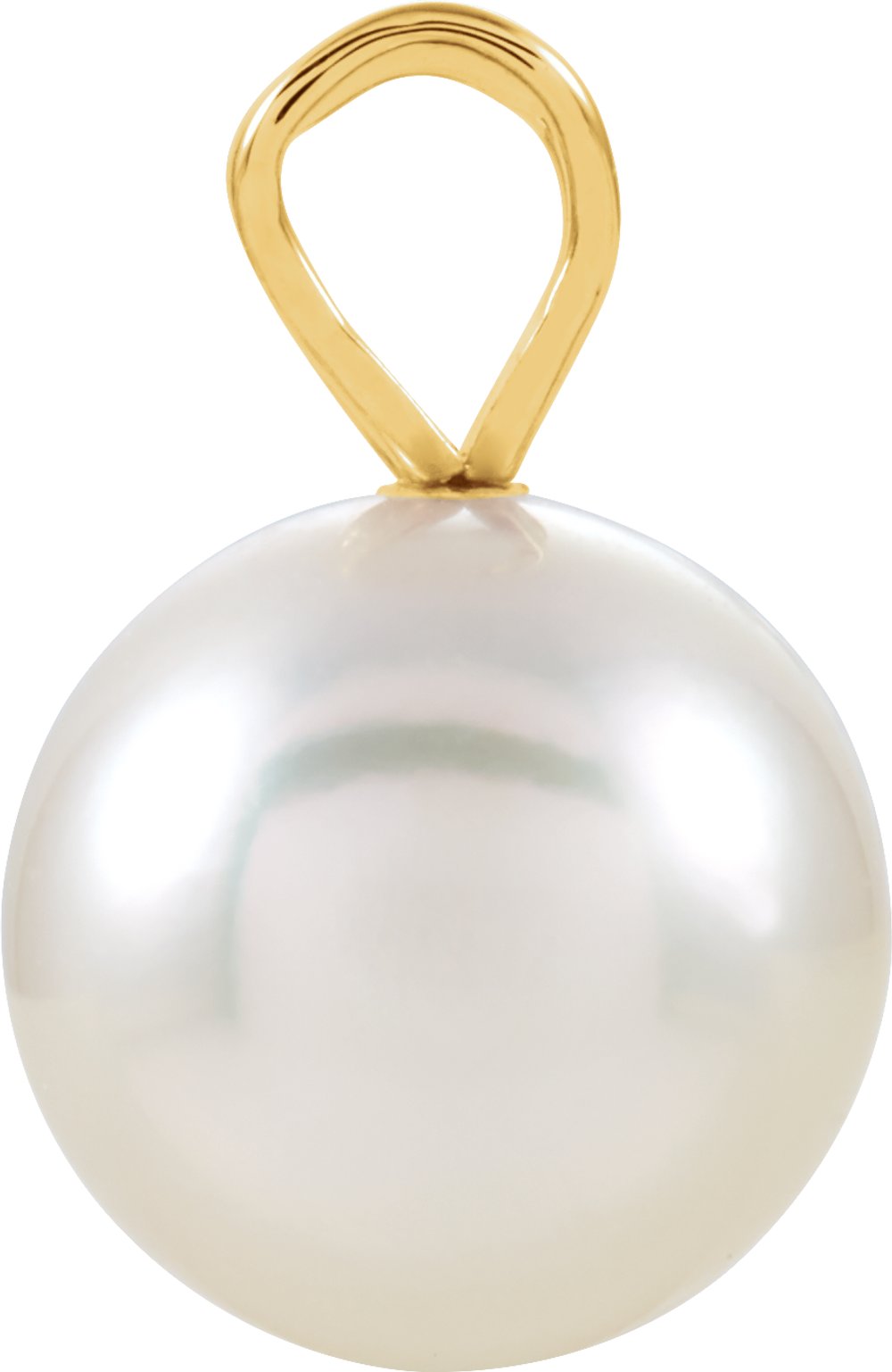 14K Yellow Gold Cultured White Akoya Pearl Pendant