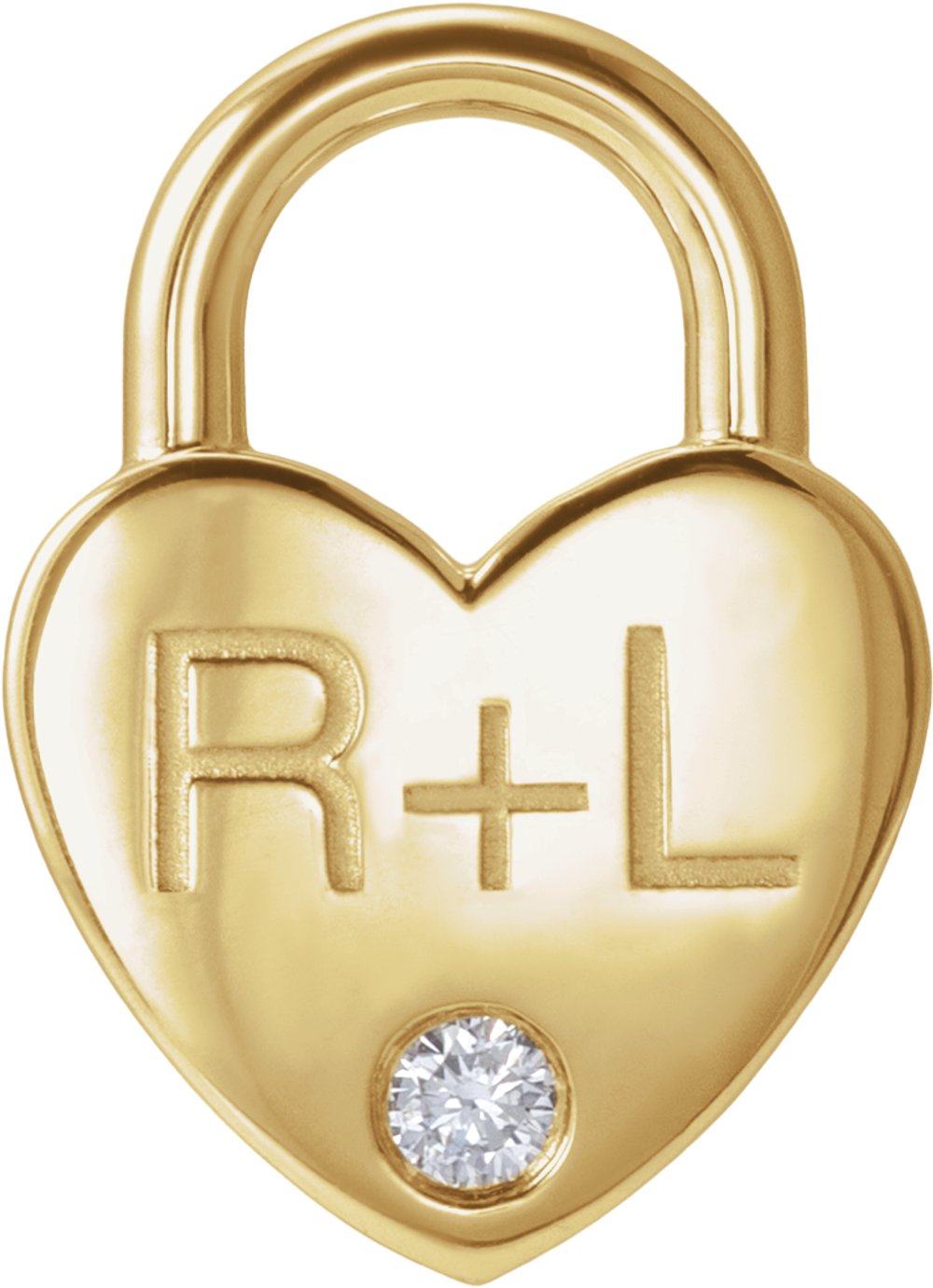 14K Yellow Gold .03 CT Lab-Grown Diamond Heart Locket Charm/Pendant