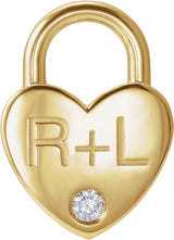 14K Yellow Gold .03 CT Lab-Grown Diamond Heart Locket Charm/Pendant