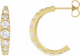 14K Yellow Gold 1 3/8 CTW Lab-Grown Diamond Graduated Hoop Earrings