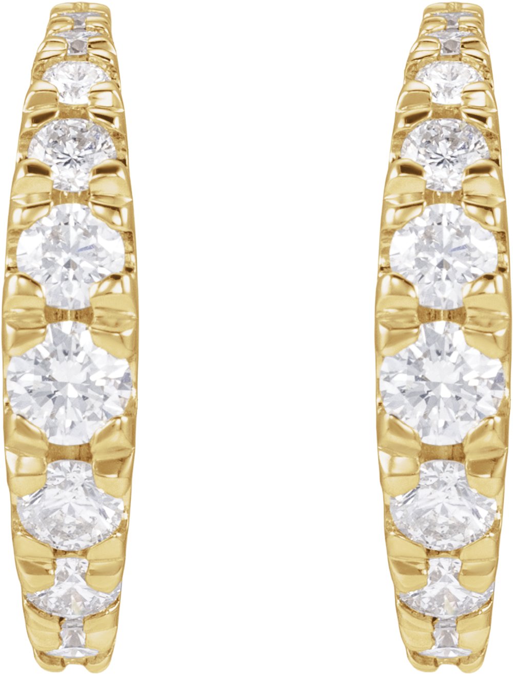 14K Yellow Gold 1 3/8 CTW Lab-Grown Diamond Graduated Hoop Earrings
