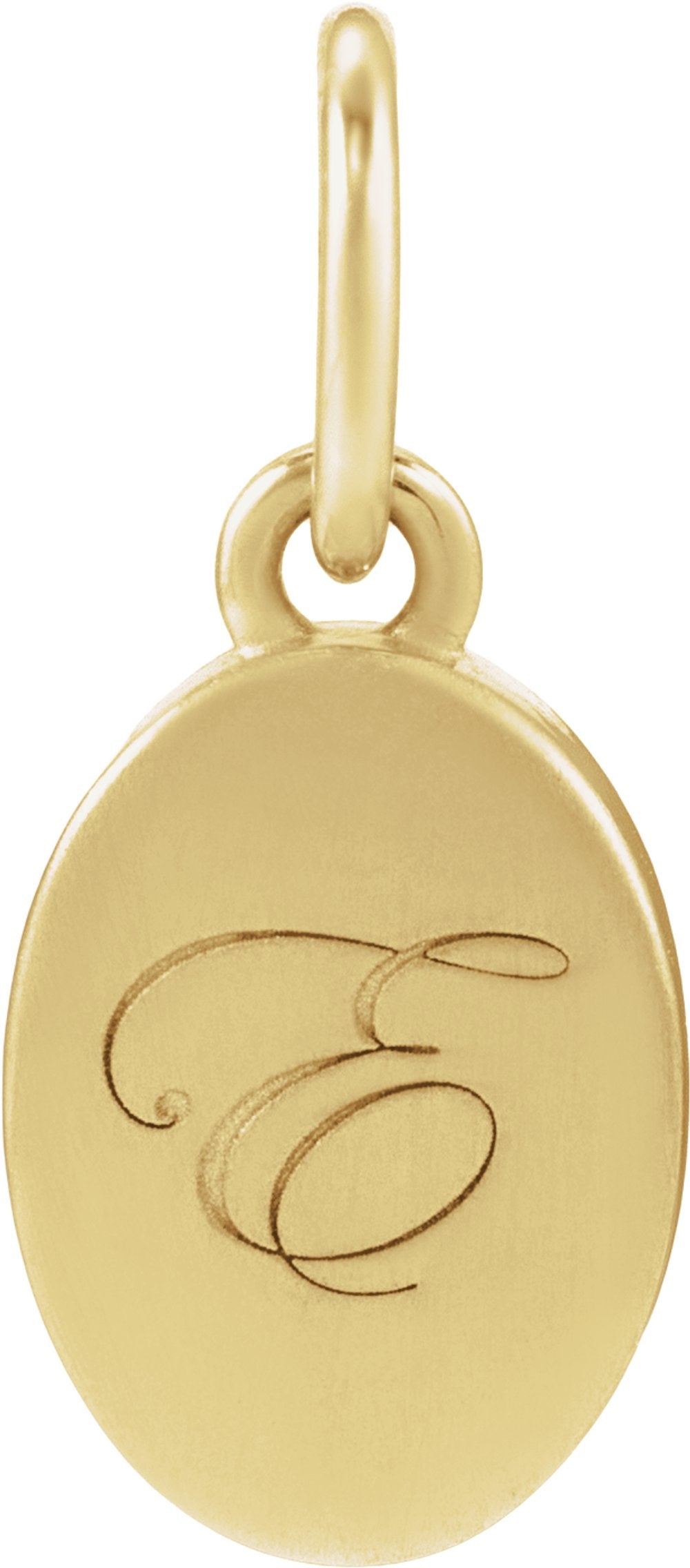14K Yellow Gold Engravable Oval Pendant