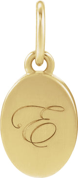 14K Yellow Gold Engravable Oval Pendant