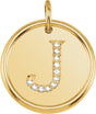 14K Yellow Gold .06 CTW Natural Diamond Posh Mommy® Initial J Pendant