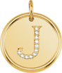 18K Yellow Gold Vermeil .06 CTW Natural Diamond Posh Mommy® Initial J Pendant