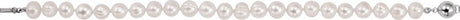 Sterling Silver 8-9 mm Cultured White Freshwater Pearl 7 3/4" Bracelet