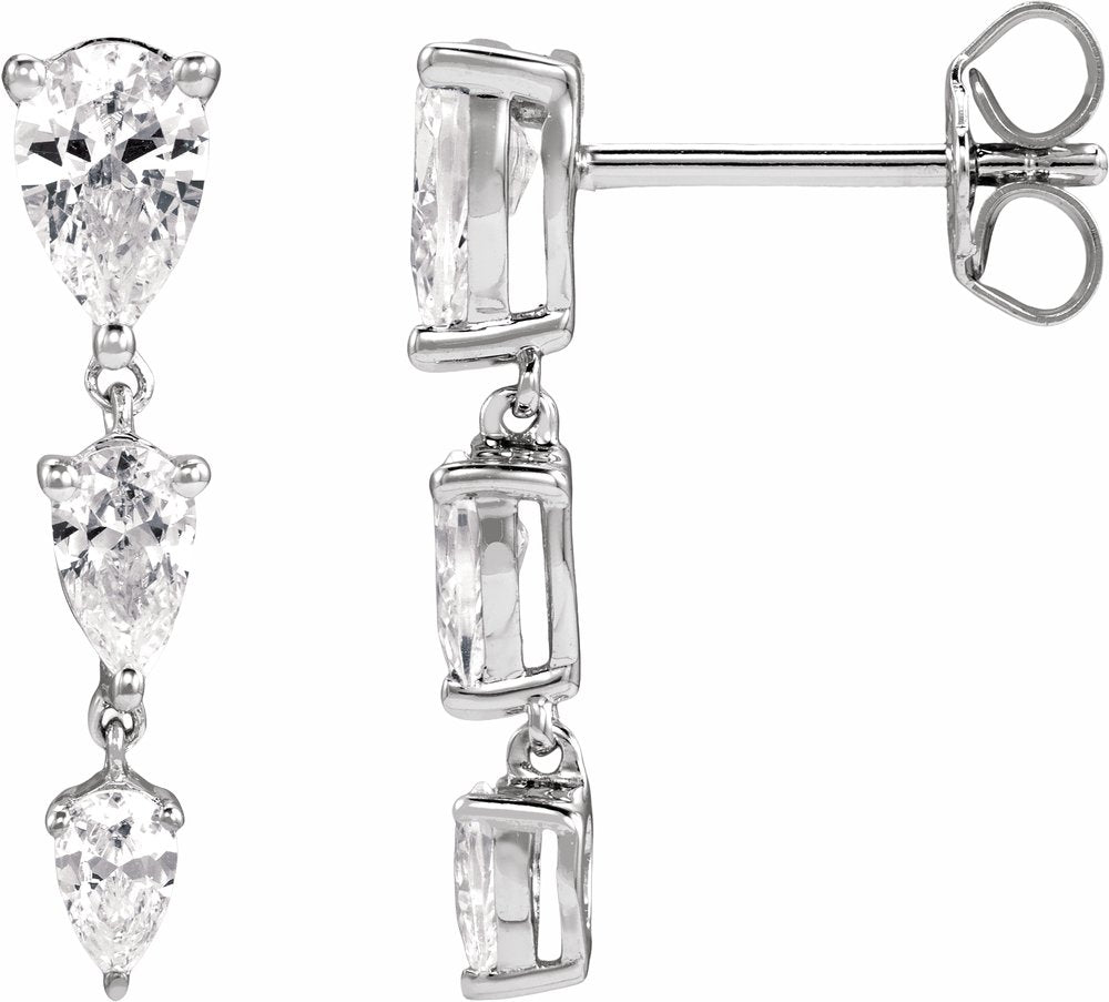 14K White Gold 1 1/4 CTW Lab-Grown Diamond Earrings