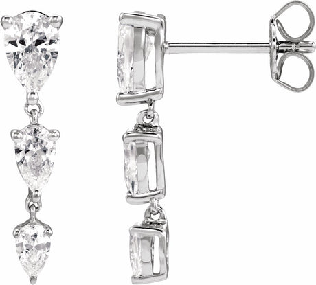 14K White Gold 1 1/4 CTW Lab-Grown Diamond Earrings