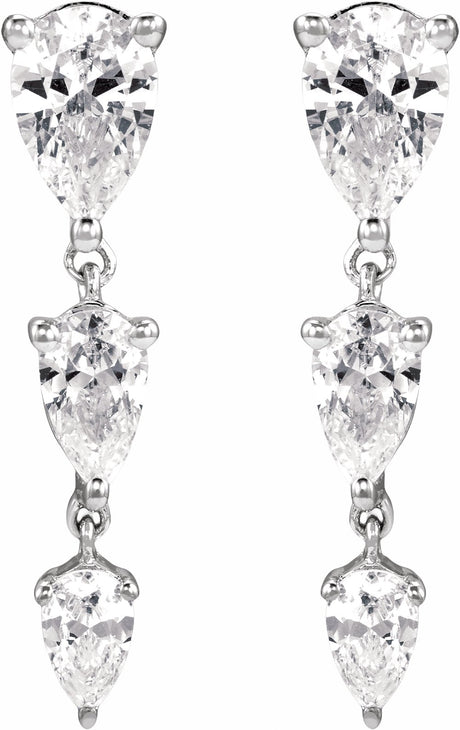 14K White Gold 1 1/4 CTW Lab-Grown Diamond Earrings