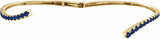 14K Yellow Gold Lab-Grown Blue Sapphire Graduated Bypass Cuff 7 1/4" Bracelet