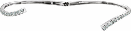 Sterling Silver 2 5/8 CTW Lab-Grown Diamond Graduated Bypass Cuff 7" Bracelet