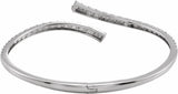 14K White Gold 2 5/8 CTW Lab-Grown Diamond Graduated Bypass Cuff 7" Bracelet