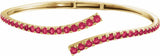 14K Yellow Gold Lab-Grown Ruby Graduated Bypass Cuff 7 1/4" Bracelet