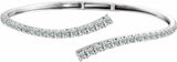 14K White Gold 2 5/8 CTW Lab-Grown Diamond Graduated Bypass Cuff 7" Bracelet