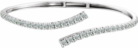 Sterling Silver 2 5/8 CTW Lab-Grown Diamond Graduated Bypass Cuff 7" Bracelet