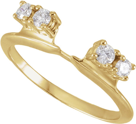 14K Yellow Gold 1/4 CTW Lab-Grown Diamond Wrap-Style Ring Enhancer