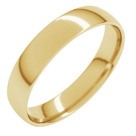 10K Yellow Gold 4 mm Ultra-Lightweight Comfort-Fit European-Style Band Size 7