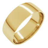 18K Yellow Gold 7 mm Ultra-Lightweight Comfort-Fit European-Style Band Size 8