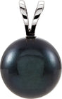 14K White Gold Cultured Black Akoya Pearl Pendant