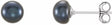 Sterling Silver 5-6 mm Cultured Black Freshwater Button Pearl Earrings