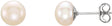 Sterling Silver 6-7 mm Cultured White Freshwater Button Pearl Earrings