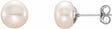Sterling Silver 7-8 mm Cultured White Freshwater Button Pearl Earrings