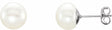 Sterling Silver 8-9 mm Cultured White Freshwater Button Pearl Earrings