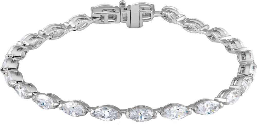 14K White Gold 5 3/4 CTW Lab-Grown Diamond Line 7" Bracelet