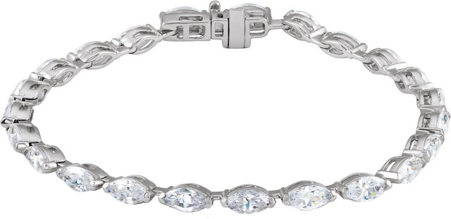 14K White Gold 5 3/4 CTW Lab-Grown Diamond Line 7" Bracelet
