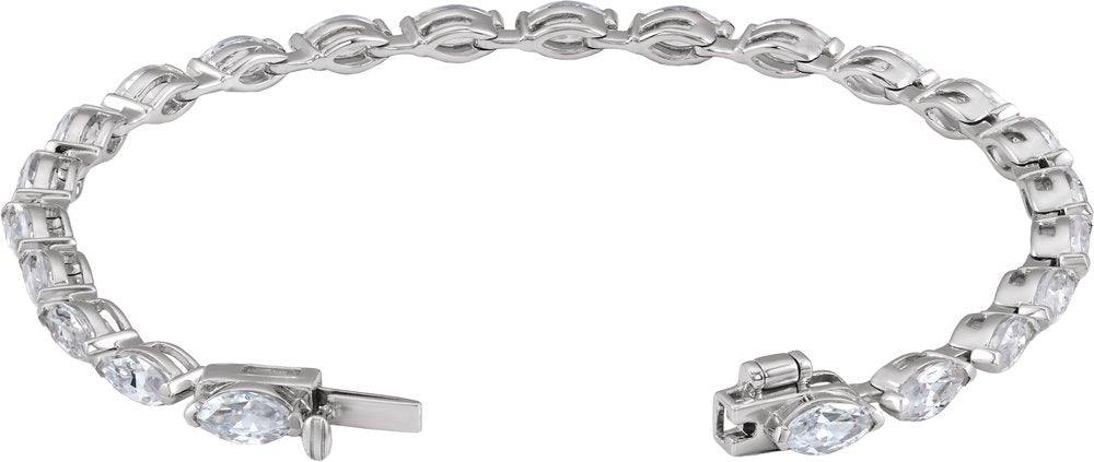 14K White Gold 5 3/4 CTW Lab-Grown Diamond Line 7" Bracelet