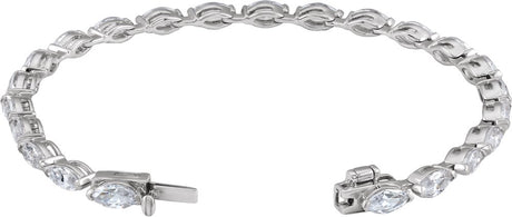 Sterling Silver 5 3/4 CTW Lab-Grown Diamond Line 7" Bracelet