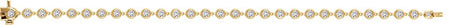 14K Yellow Gold 2 CTW Natural Diamond Bezel Line 7" Bracelet