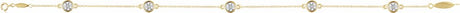 14K Yellow Gold 1/3 CTW Lab-Grown Diamond Bezel-Set Station 7" Bracelet