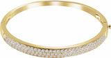 14K Yellow 3 CTW Natural Diamond Pavé Bangle 7" Bracelet