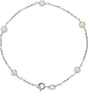 Sterling Silver Cultured White Freshwater Pearl 5-Station 7" Bracelet