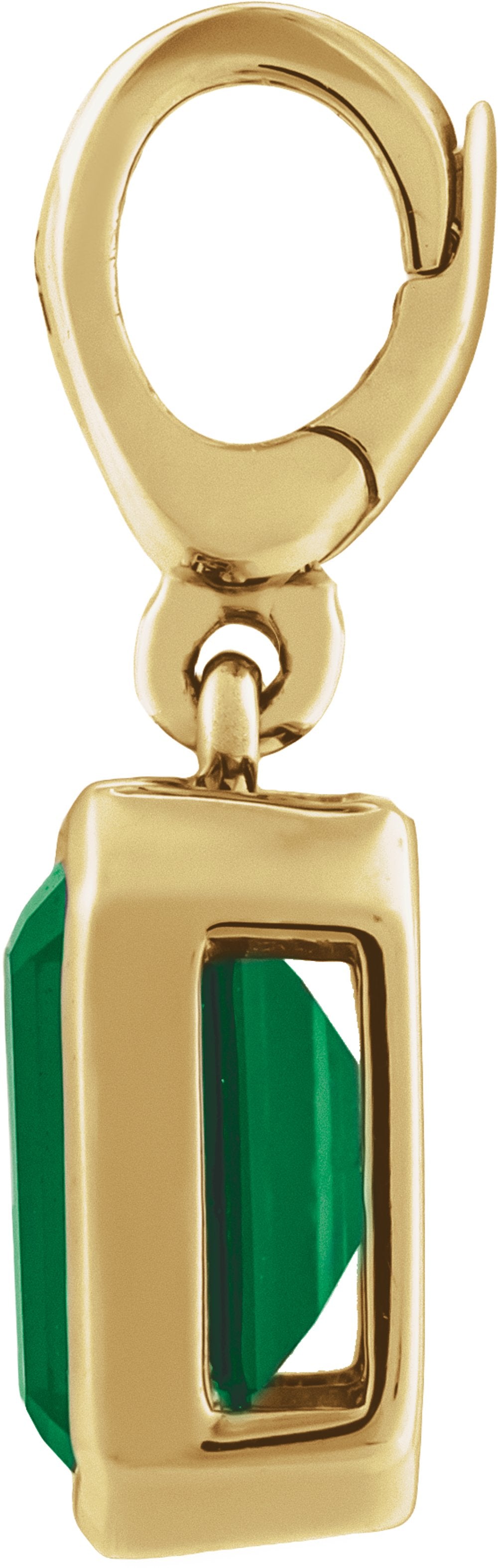14K Yellow Gold Natural Emerald Charm/Pendant