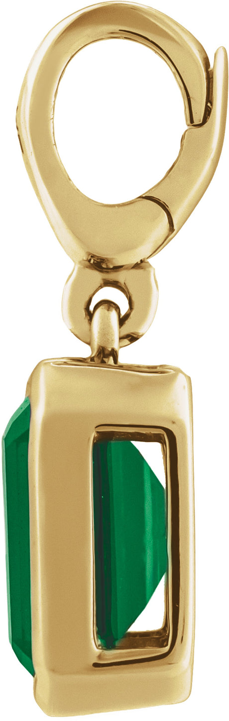 14K Yellow Gold Natural Emerald Charm/Pendant