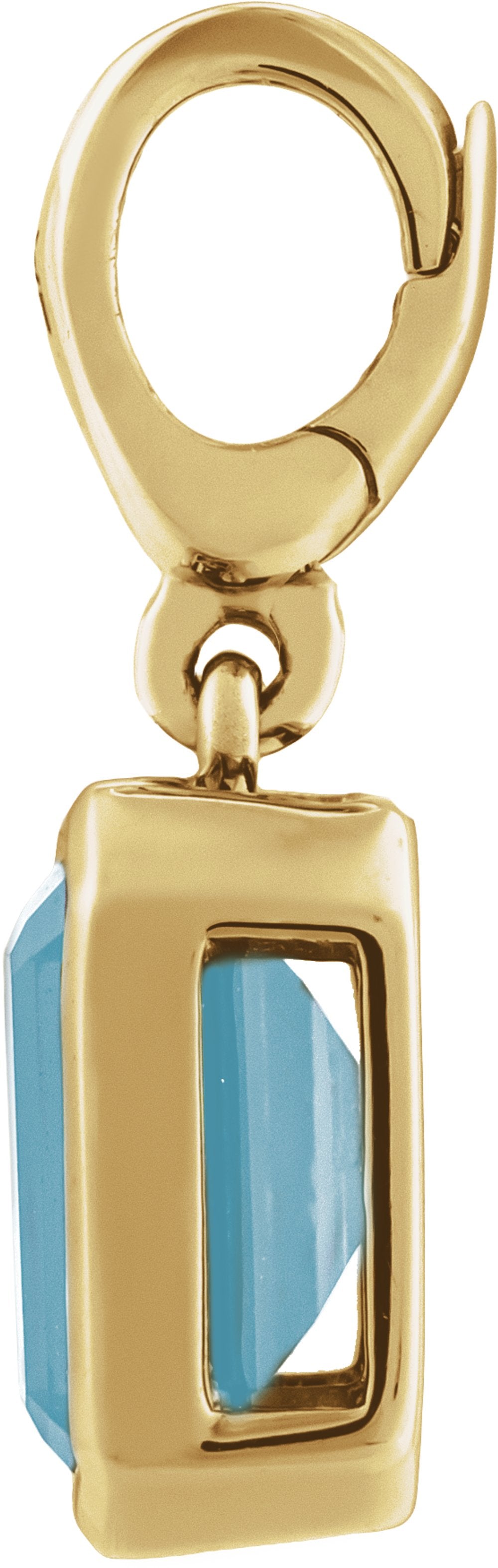14K Yellow Gold Natural Aquamarine Charm/Pendant