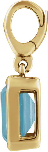 14K Yellow Gold Natural Aquamarine Charm/Pendant