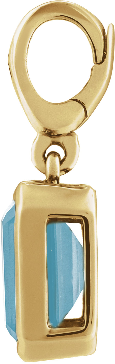 14K Yellow Gold Natural Aquamarine Charm/Pendant