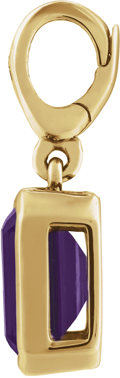 14K Yellow Gold Natural Amethyst Charm/Pendant